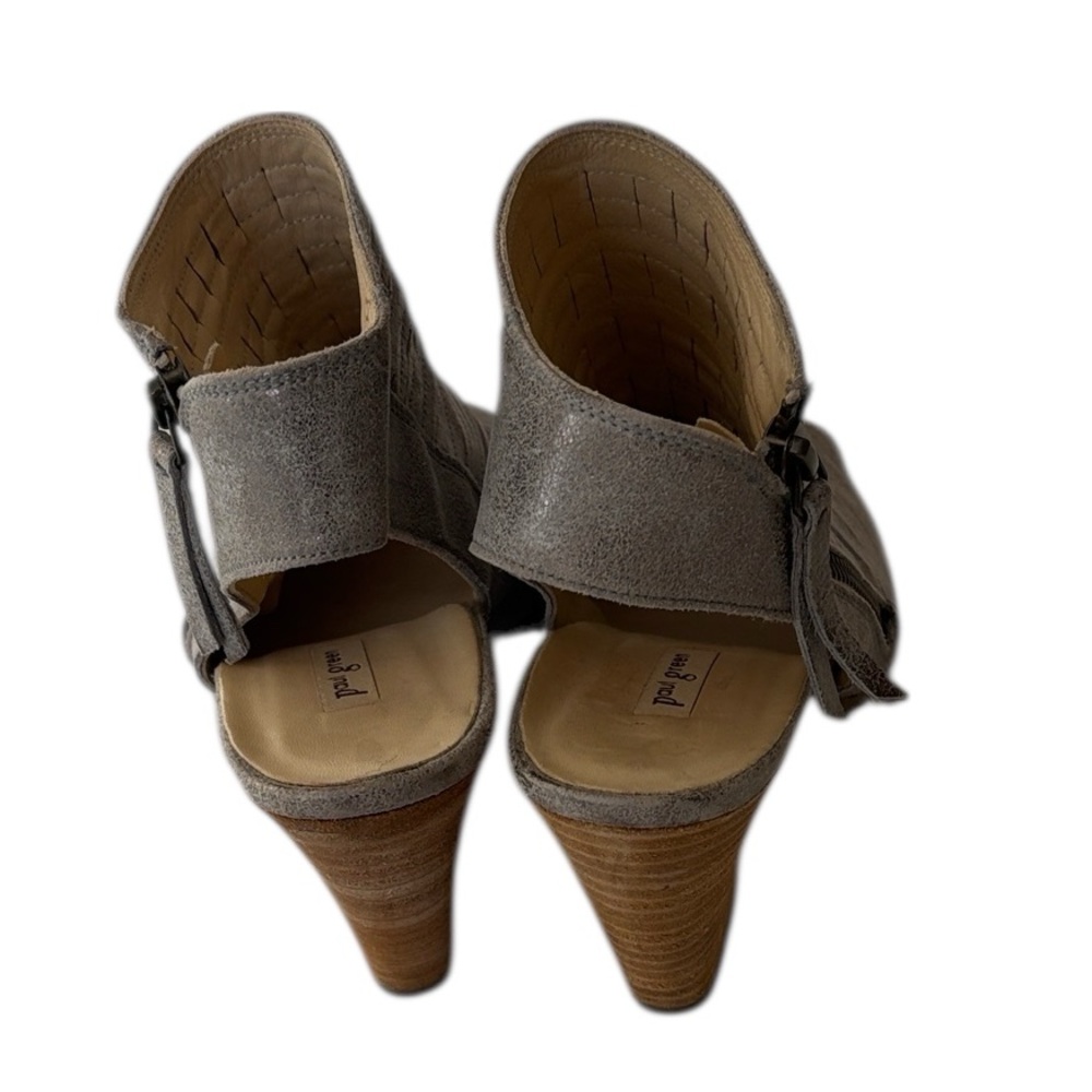 Paul Green Cayanne peep-toe bootie in smoke metallic leather, size 6 - Picture 4 of 8